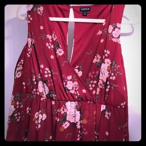 NEver worn torrid cranberry floral dress